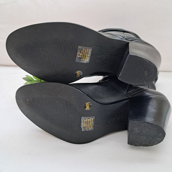 BCBGeneration "Silk" Slouchy Black Leather Cowboy Boots Western Size 7.5 - Picture 9 of 12